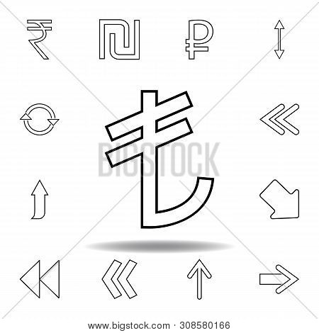 Turkish Lira Icon. Thin Line Icon For Website Design And Development, App Development. Premium Icon 