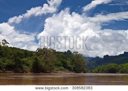 View From A Boat On Nam Ou River, Northern Laos