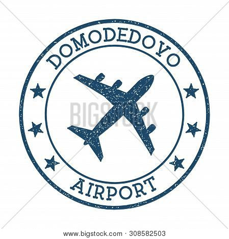 Domodedovo Airport Logo. Airport Stamp Vector Illustration. Moscow Aerodrome.