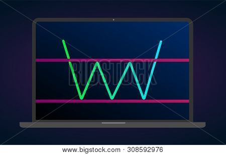 Tripple Bottom Pattern Figure Technical Analysis. Vector Stock And Cryptocurrency Exchange Graph, Fo