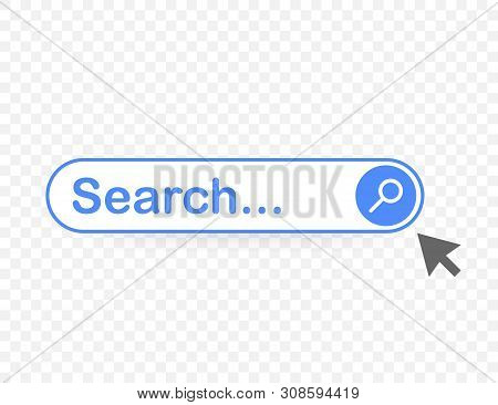Set Search Bar Vector Element Design, Set Of Search Boxes Ui Template Isolated On Blue Background. V