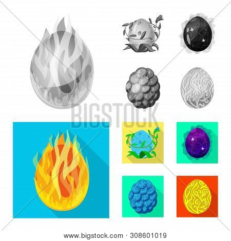 Vector Design Of Animal And Prehistoric Sign. Set Of Animal And Cute Stock Vector Illustration.
