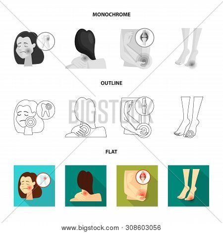Vector Illustration Of Hospital And Rendering Sign. Set Of Hospital And Help Vector Icon For Stock.