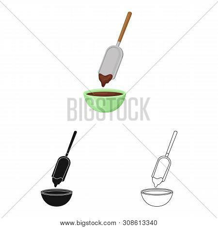 Vector Illustration Of Chocolate And Hot Symbol. Collection Of Chocolate And Spoon Stock Symbol For 