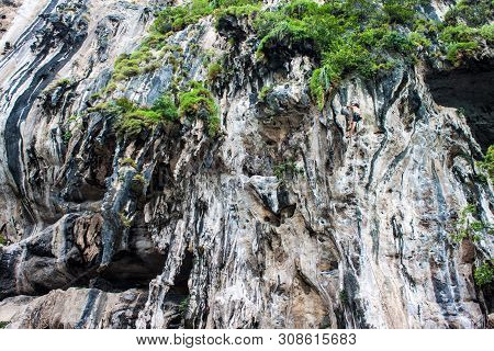 Railay. Thailand - September 4: Rock Climbing On Railay Beach On September 4, 2013 In Railay, Thaila