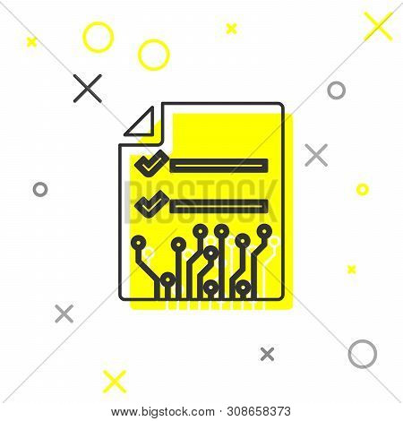 Grey Smart Contract Line Icon Isolated On White Background. Blockchain Technology, Cryptocurrency Mi
