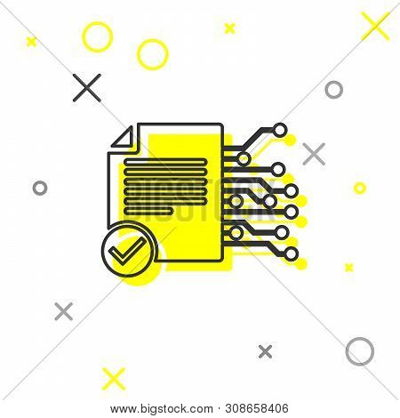 Grey Smart Contract Line Icon Isolated On White Background. Blockchain Technology, Cryptocurrency Mi