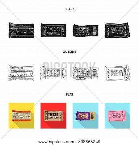 Vector Design Of Ticket And Admission Logo. Set Of Ticket And Event Vector Icon For Stock.