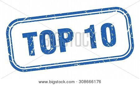 Top 10 Stamp. Top 10 Square Grunge Sign. Top 10