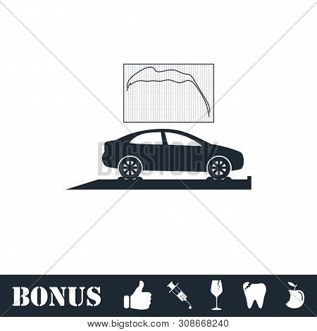 Car Diagnostics Icon Flat. Vector Illustration Symbol And Bonus Pictogram