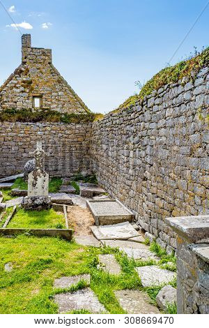 Interior View Of The Ruins Of The Medieval Church Of Killilagh In Doolin, Wonderful Sunny Spring Day