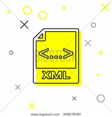 Grey Xml File Document Icon. Download Xml Button Line Icon Isolated On White Background. Xml File Sy
