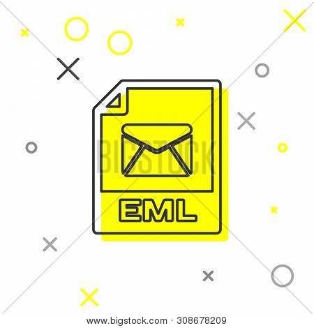 Grey Eml File Document Icon. Download Eml Button Line Icon Isolated On White Background. Eml File Sy
