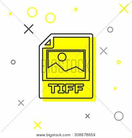 Grey Tiff File Document Icon. Download Tiff Button Line Icon Isolated On White Background. Tiff File