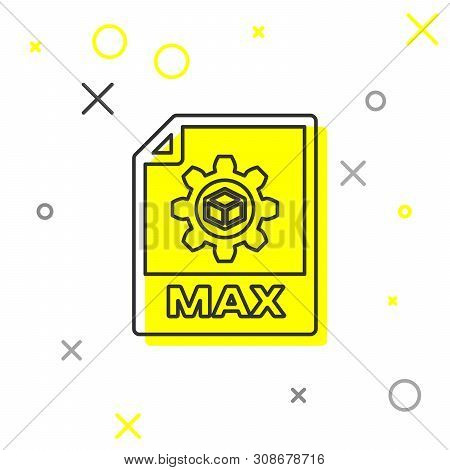 Grey Max File Document Icon. Download Max Button Line Icon Isolated On White Background. Max File Sy