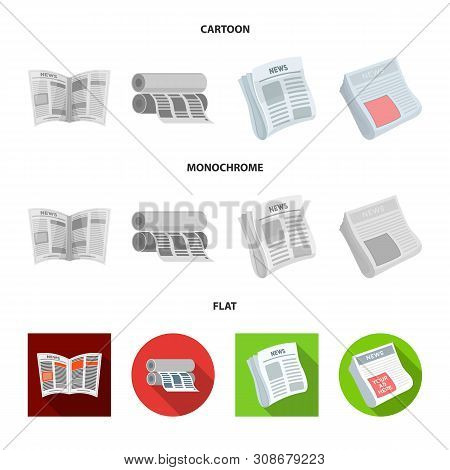Vector Illustration Of Daily And Folded Symbol. Collection Of Daily And Paper Vector Icon For Stock.