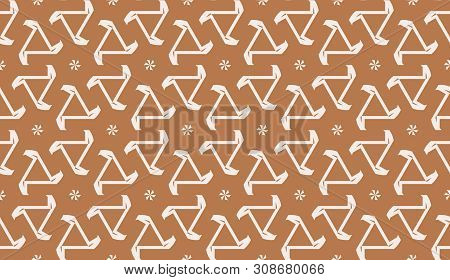 Modern Pattern With Curved Line. Triangles, Line, Geometric Elements. Vector Seamless Illustration. 