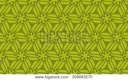 Vector Seamless Layout With Curved Line, Illusion Triangles. Abstract Hipster Pattern. For Your Wall