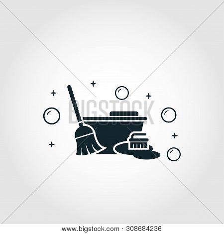 Wet Cleaning Icon. Monochrome Style Design From Cleaning Icons Collection. Symbol Of Wet Cleaning Is