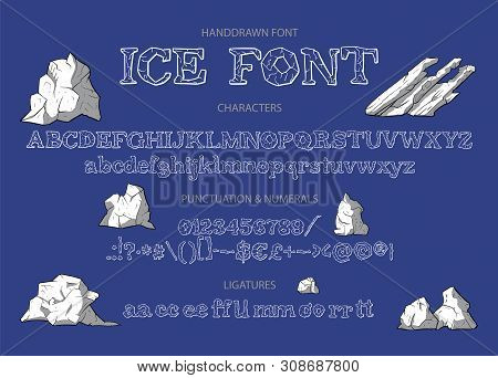 Hand Drawn Vintage Vector Alphabet Abc Font With Letters, Numbers, Symbols. For Calligraphy, Letteri