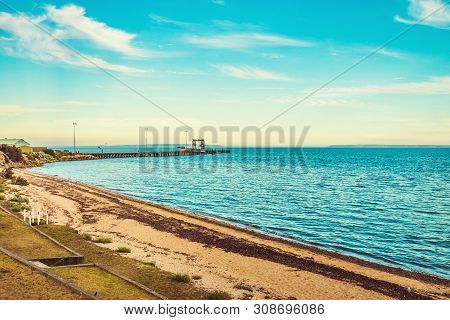 Kingscote Jetty Viewed From Beach, Kangaroo Island, South Australia