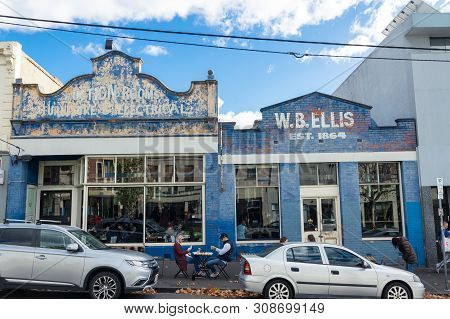 Melbourne, Australia - June 9, 2019: Auction Rooms Cafe Is A Rustic Cafe On Errol Street In North Me