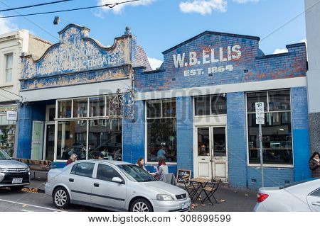 Melbourne, Australia - June 9, 2019: Auction Rooms Cafe Is A Rustic Cafe On Errol Street In North Me