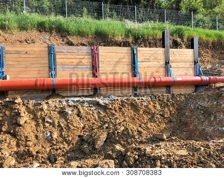 Hang Was Secured Against Slipping With Steel Beams And Wooden Beams