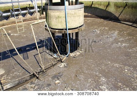 King Chair And Pump Sump In A Secondary Clarifier Emptied For Cleaning