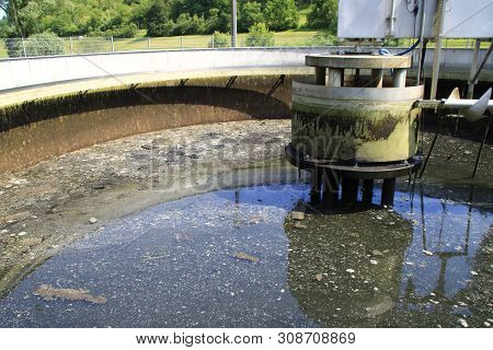 King Chair And Pump Sump In A Secondary Clarifier Emptied For Cleaning
