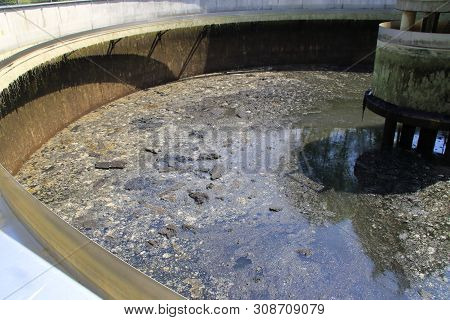 King Chair And Pump Sump In A Secondary Clarifier Emptied For Cleaning
