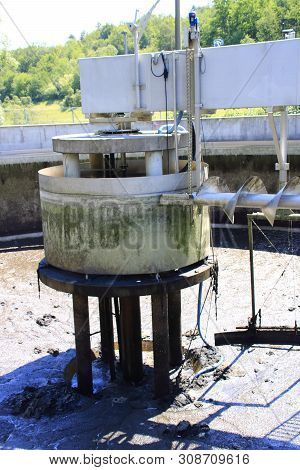 King Chair And Pump Sump In A Secondary Clarifier Emptied For Cleaning