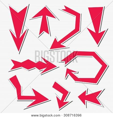 Sticker Arrow Set Isolated On A White Background