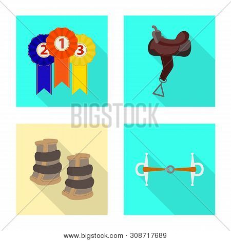 Isolated Object Of Track And Racing Icon. Set Of Track And Riding Vector Icon For Stock.