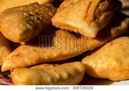 Close Up Traditional Caucasian Buns Lakuma On Plate