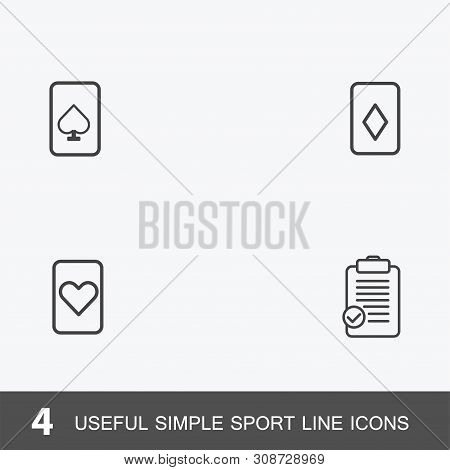 4 Useful Simple Sport Icons. Vector  Illustration On White Background, Can Be Used For Web And Mobil