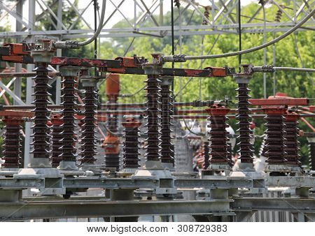 Industrial Breakers And High Voltage Switches In The Power Plant