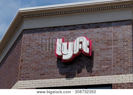 Chicago - Circa June 2019: Lyft Chicago Hub. Lyft And Uber Have Replaced Many Taxi Cabs With A Smart