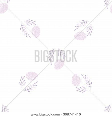 Color Lotus Flower Hand Drawn, Floral Seamless Pattern, Simple Vector Illustration