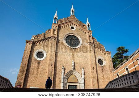 Venice, Italy - April, 2018: Basilica Di Santa Maria Gloriosa Dei Frari Located At The Heart Of The