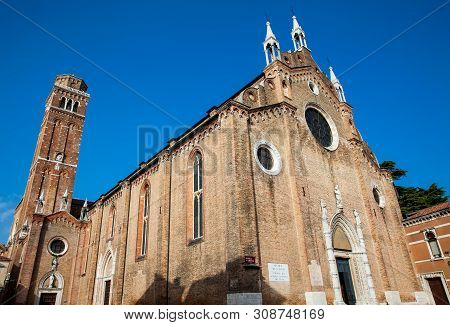 Basilica Di Santa Maria Gloriosa Dei Frari Located At The Heart Of The San Polo District Of Venice A
