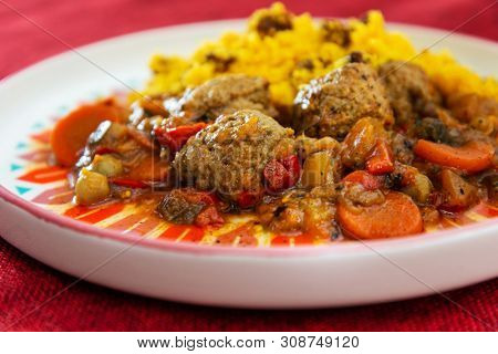 Moroccan beef kefta meatballs meatball and semolina