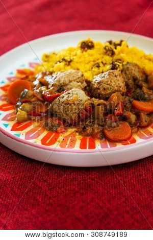 Moroccan beef kefta meatballs meatball and semolina