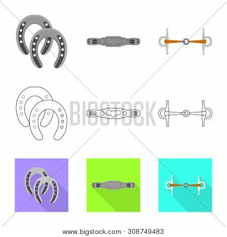 Vector Design Of Equipment And Riding Logo. Set Of Equipment And Competition Vector Icon For Stock.