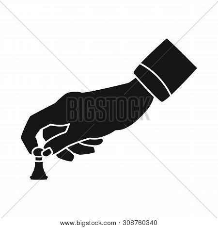 Isolated Object Of Hand And Pawn Symbol. Set Of Hand And Business Vector Icon For Stock.