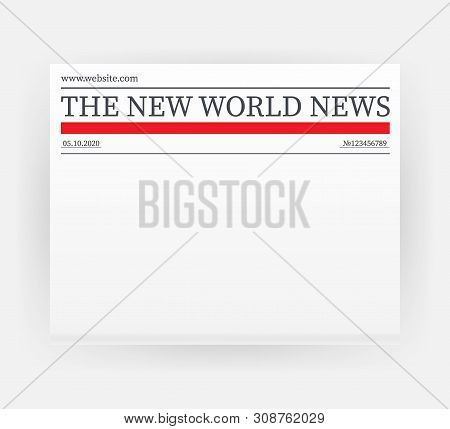 Vector Mock Up Of A Blank Daily Newspaper. Fully Editable Whole Newspaper In Clipping Mask. Vector I