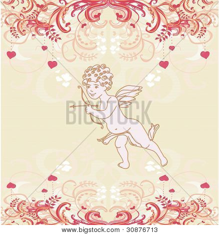 Happy Valentinsdag card med Amor