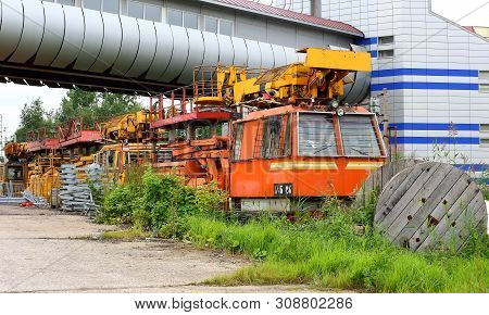 Building Train Railway Station Of Obukhovo, St. Petersburg, Russia, September 2017