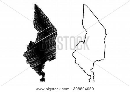 Southern Region Malawi (republic Of Malawi, Regions Of Malawi, Administrative Divisions) Map Vector 