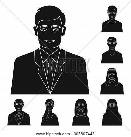Bitmap Design Of Photo And Character Sign. Set Of Photo And Face Stock Symbol For Web.